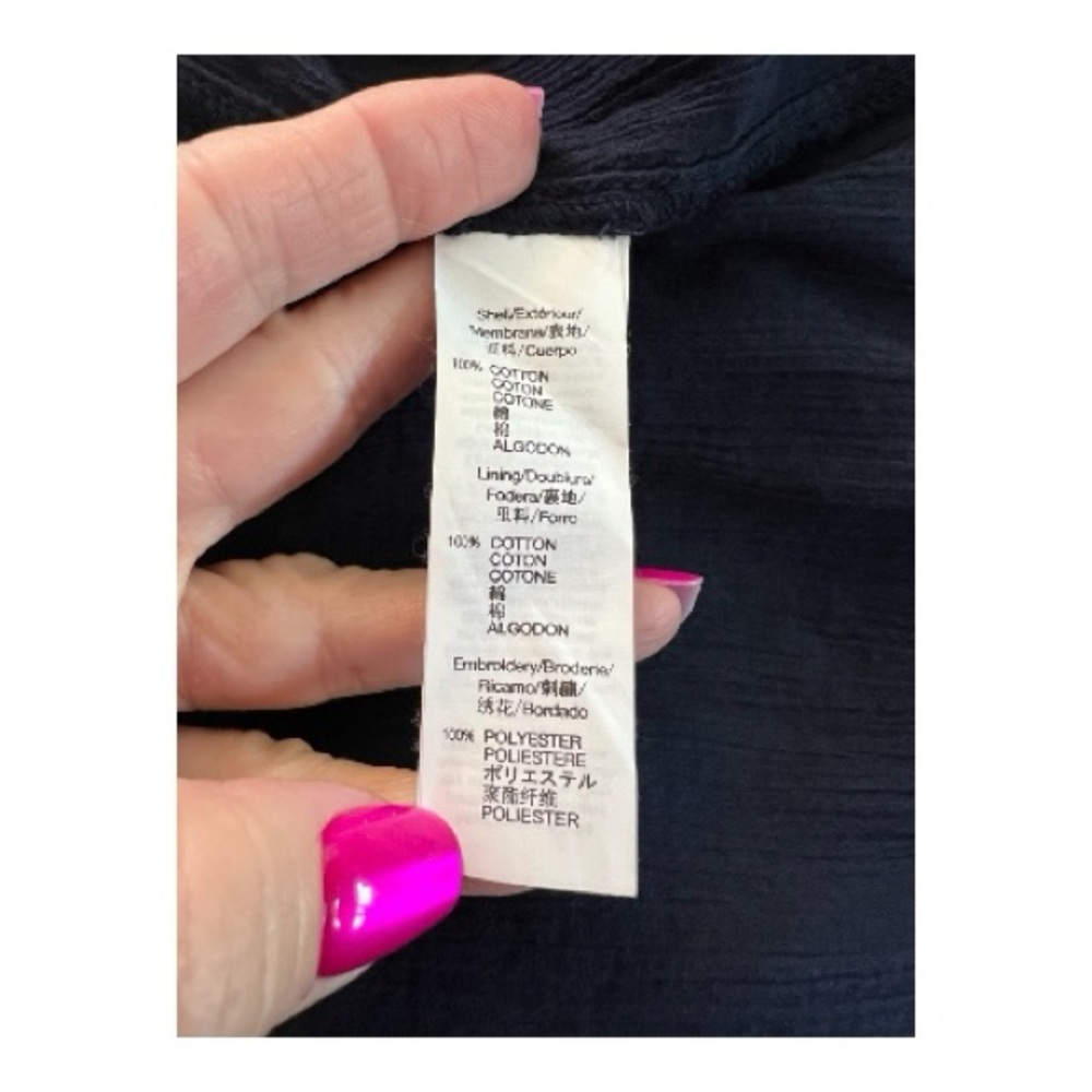 🆕 NWOT Gap navy blue embroidered halter maxi dress | size medium - Picture 9 of 10